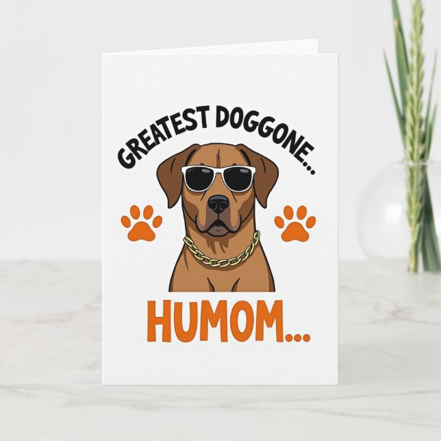 Striped Cool Dog Humom Card (Front)
