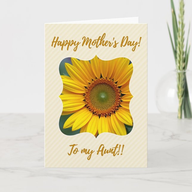 Striped Cream Mothers Day Card (Front)