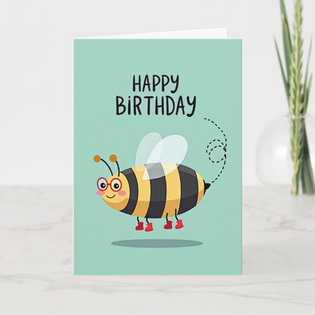 Striped Creature Birthday Card (Front)