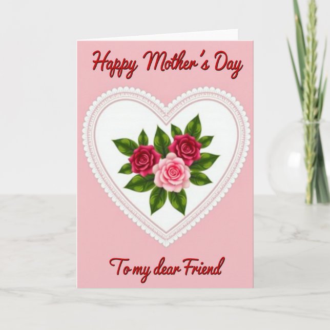 Striped Crimson Greeting Card (Front)