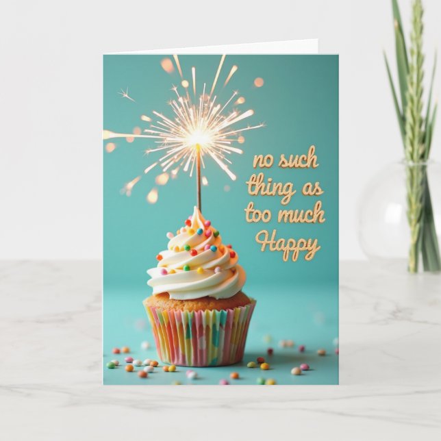 Striped Cupcake Sparkler Card (Front)