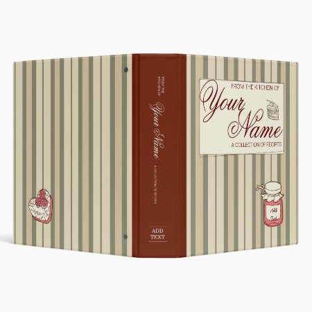 Striped Custom Cookbook Binder