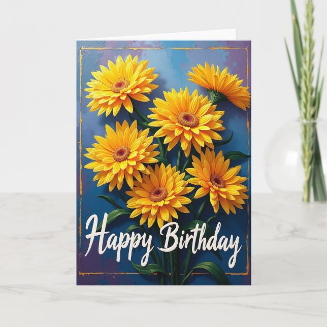 Striped Daisy Bloom Card (Front)