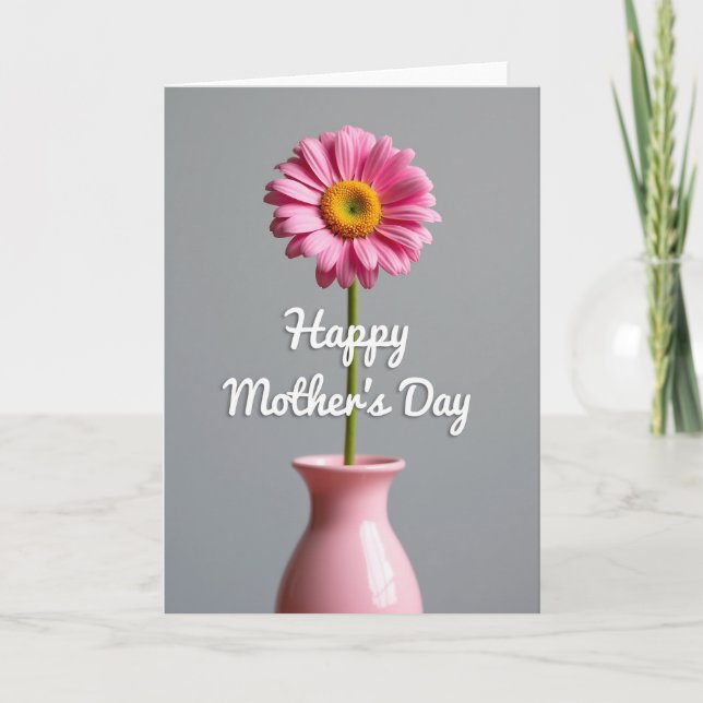 Striped Daisy Happy Mothers Day Card (Front)