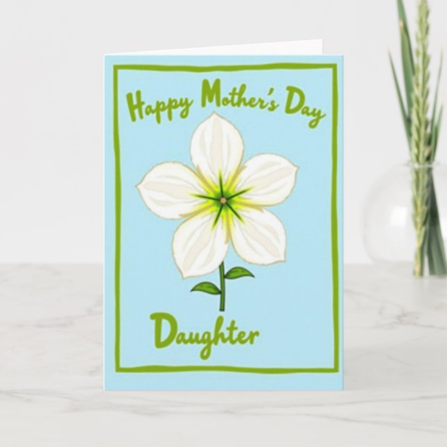Striped Daughters Day Floral Card (Front)