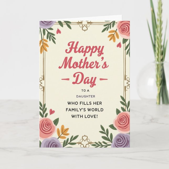 Striped Daughters Family Love Card (Front)