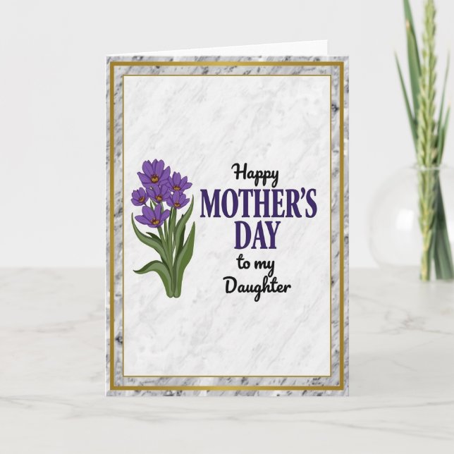 Striped Daughters Mothers Day Card (Front)