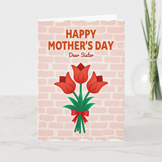 Striped Dear Sister Card (Front)