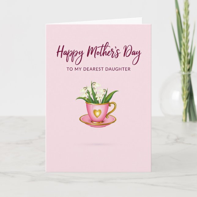 Striped Dearest Daughter Day Card (Front)