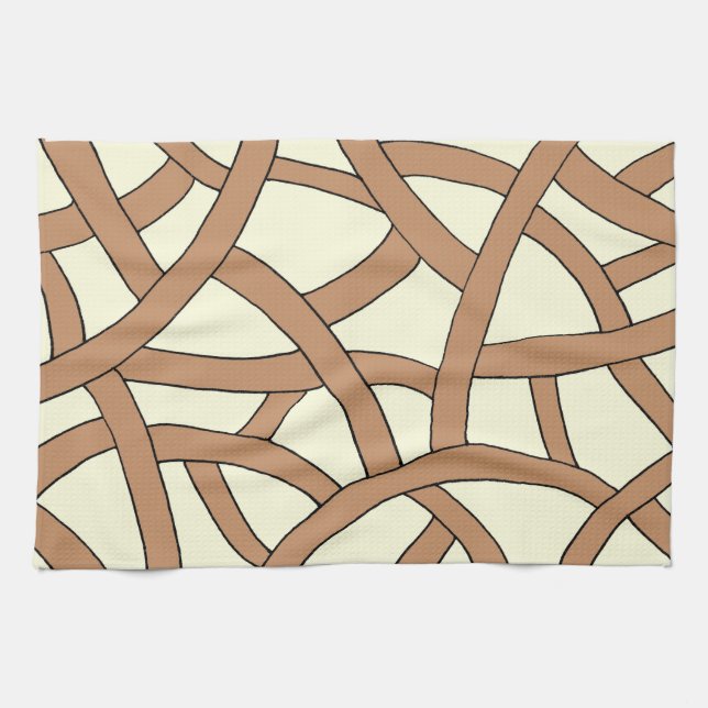 Striped design Brown Cream Towel (Horizontal)