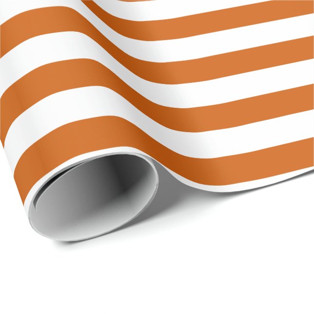 Striped Design Burnt Orange Wrapping Paper (Roll Corner)
