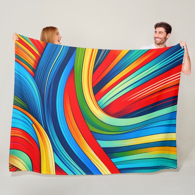Striped Design Fleece Blanket (In Situ)