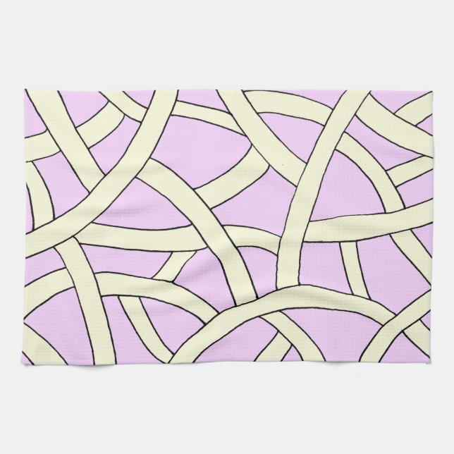 Striped design Pink Cream Towel (Horizontal)