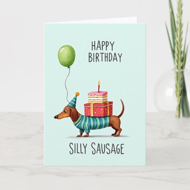 Striped Dog Celebration Card (Front)