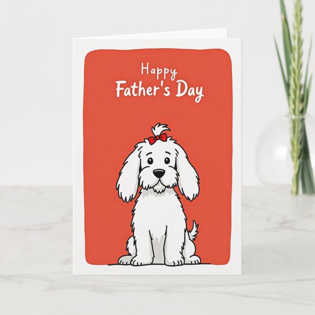 Striped Dog Happy Fathers Day Card (Front)
