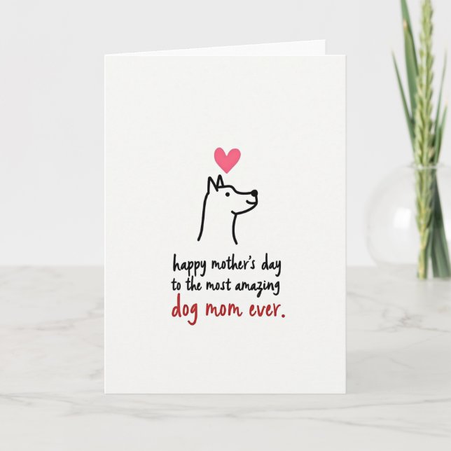 Striped Dog Mom Ever Card (Front)