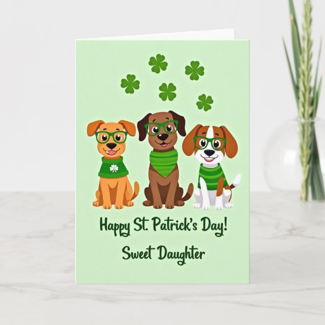 Striped Dog St Patricks Card (Front)