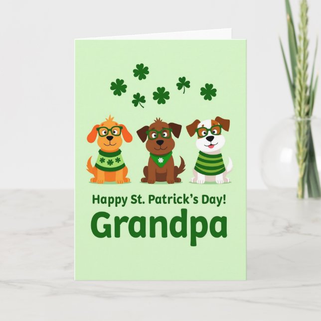 Striped Dogs Grandpa Card (Front)