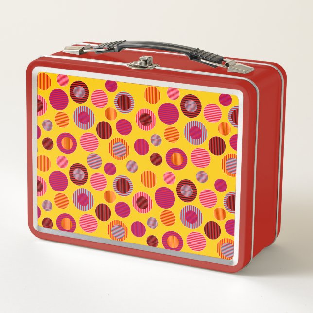 Striped Dots Metal Lunch Box (Front)