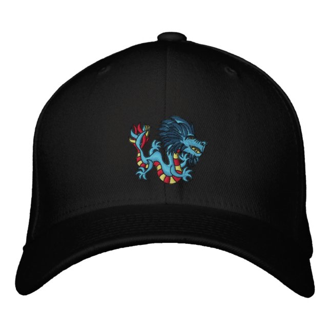 Striped Dragon Embroidered Baseball Hat (Front)