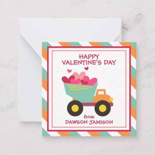 Striped Dump Truck Gift Enclosure Cards