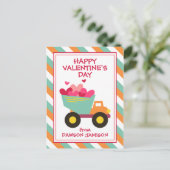 Striped Dump Truck Personalized Valentine's Cards | Zazzle
