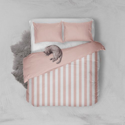 Striped Dusty Pink Pattern Duvet Cover