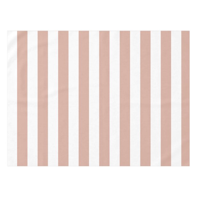Striped Dusty Pink Tablecloth (Front (Horizontal))