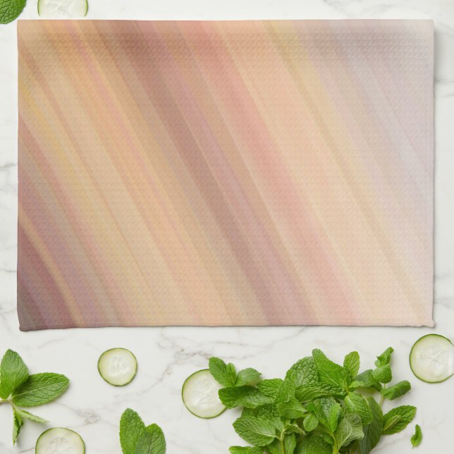 Striped earth tone gradient  kitchen towel (Folded)