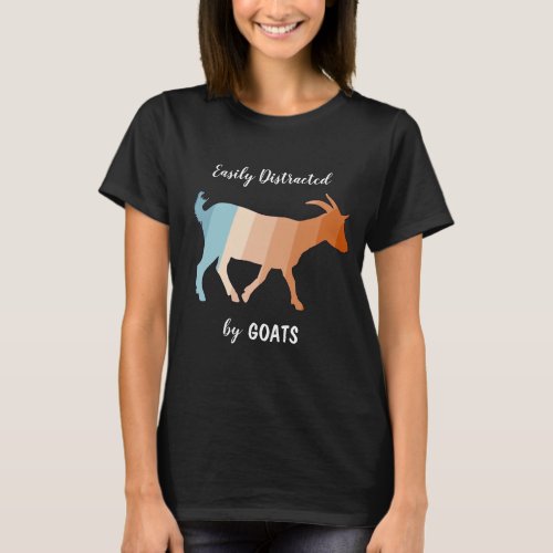 Striped Easily Distracted By Goats T_Shirt