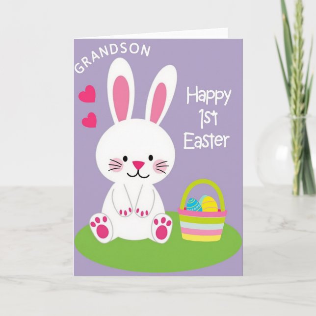 Striped Easter Basket Card (Front)