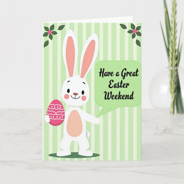 Striped Easter Bunny Great Card (Front)