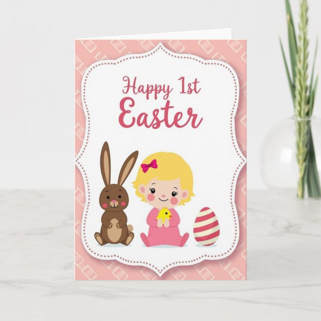 Striped Easter Celebration Card (Front)