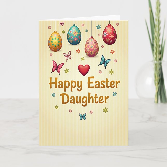 Striped Easter Daughter Card (Front)