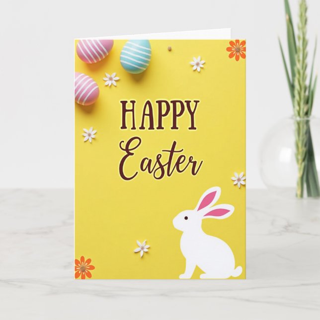 Striped Easter Decoration Card (Front)