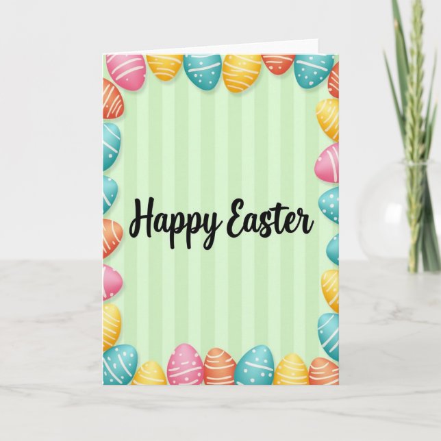 Striped Easter Egg Pattern Card (Front)