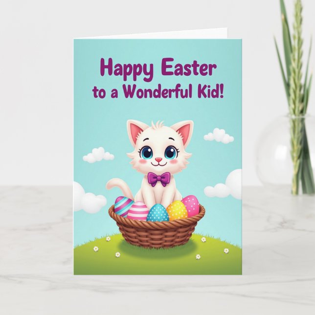 Striped Easter Eggs Spring Card (Front)