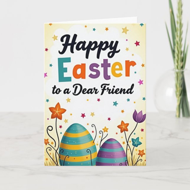 Striped Easter Friend Card (Front)