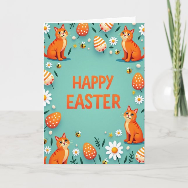 Striped Easter Friends Card (Front)