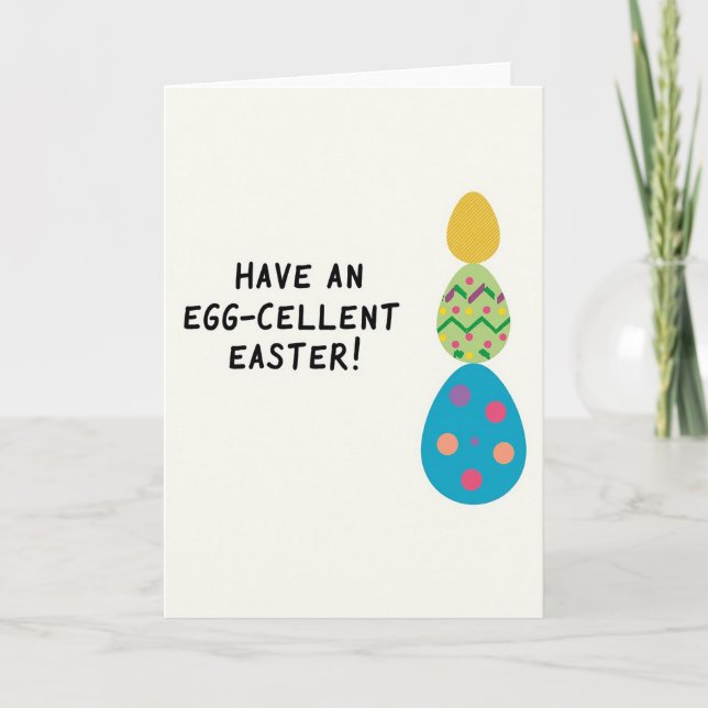 Striped Easter Oval Pattern Card (Front)