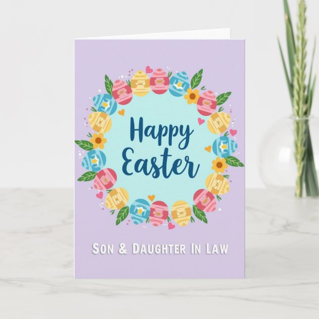 Striped Easter Ovoids Family Card (Front)