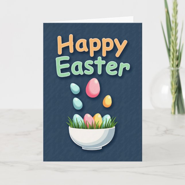 Striped Easter Ovum Shapes Card (Front)