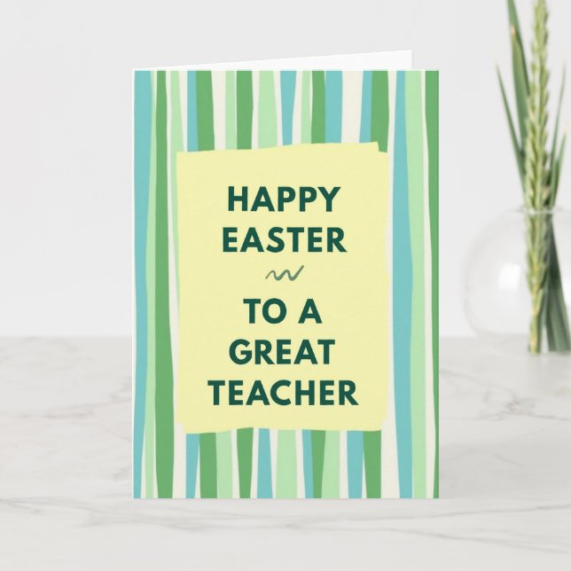 Striped Easter Teacher Card (Front)