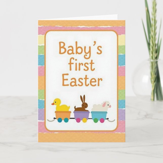 Striped Easter Train Card (Front)