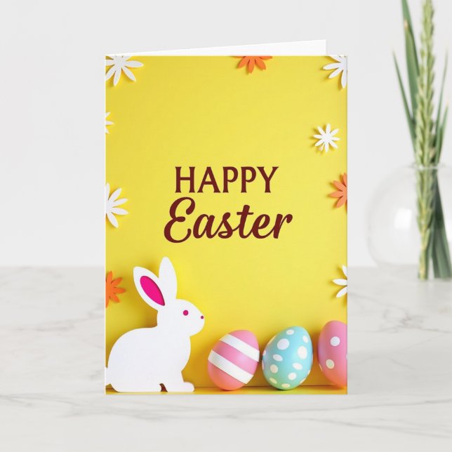 Striped Egg Happy Easter Card (Front)