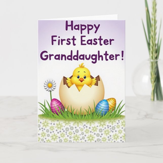 Striped Egg Happy Hatchling Card (Front)