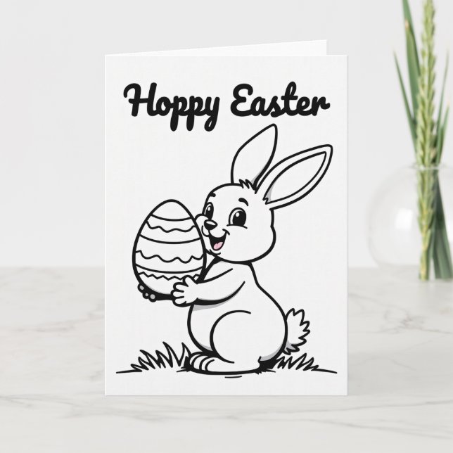 Striped Egg Happy Holiday Card (Front)