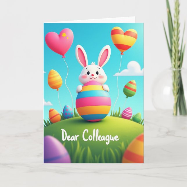 Striped Egg Happy Spring Card (Front)