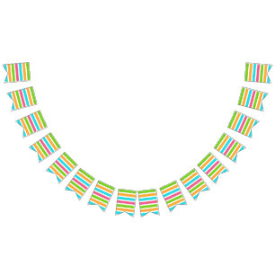 Striped Egg Paint Bunting Flags