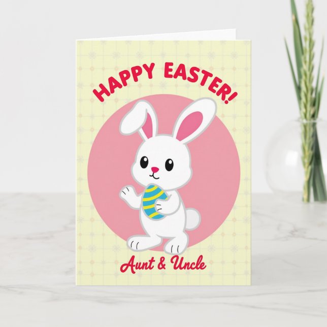 Striped Egg Rabbit Pattern Card (Front)